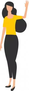 Illustration d'une femme avec un t-shirt jaune