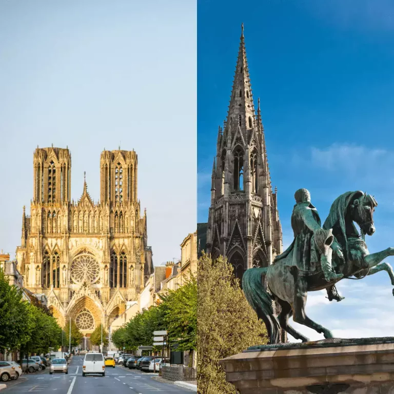 Photo des monuments de Reims et Rouen